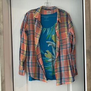 Old Navy Teal Floral Women's Tee